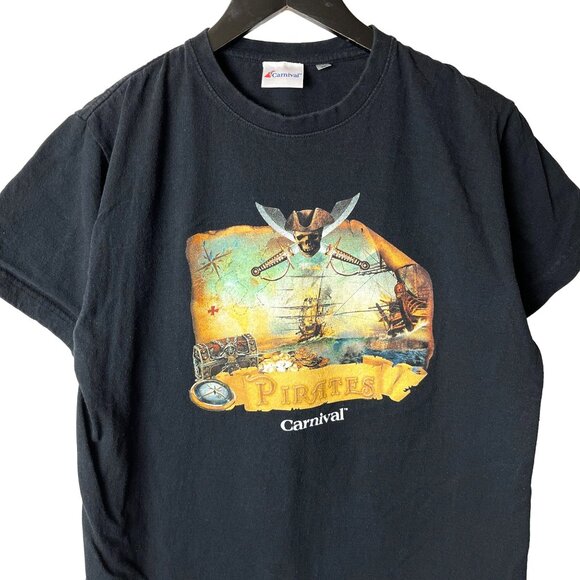 Pirates Carnival T Shirt Small S Adult Black Graphic Tee - Picture 2 of 14